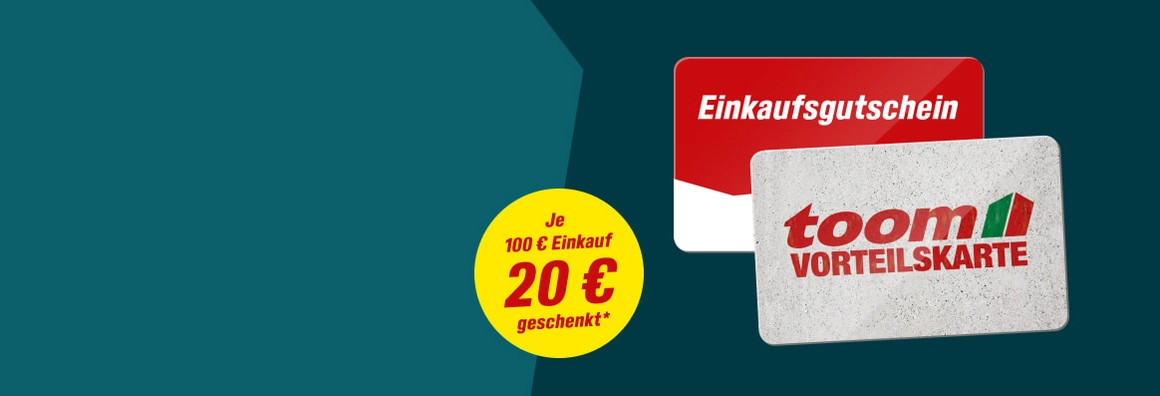 toom Einkaufsgutschein und Vorteilskarte mit einer temporären Rabattaktion